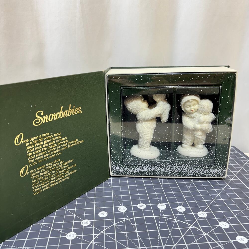 My Snowbaby Baby Dolls Winter Tales of the Snowbabies Dept 56 GUC Boxed Set of 2